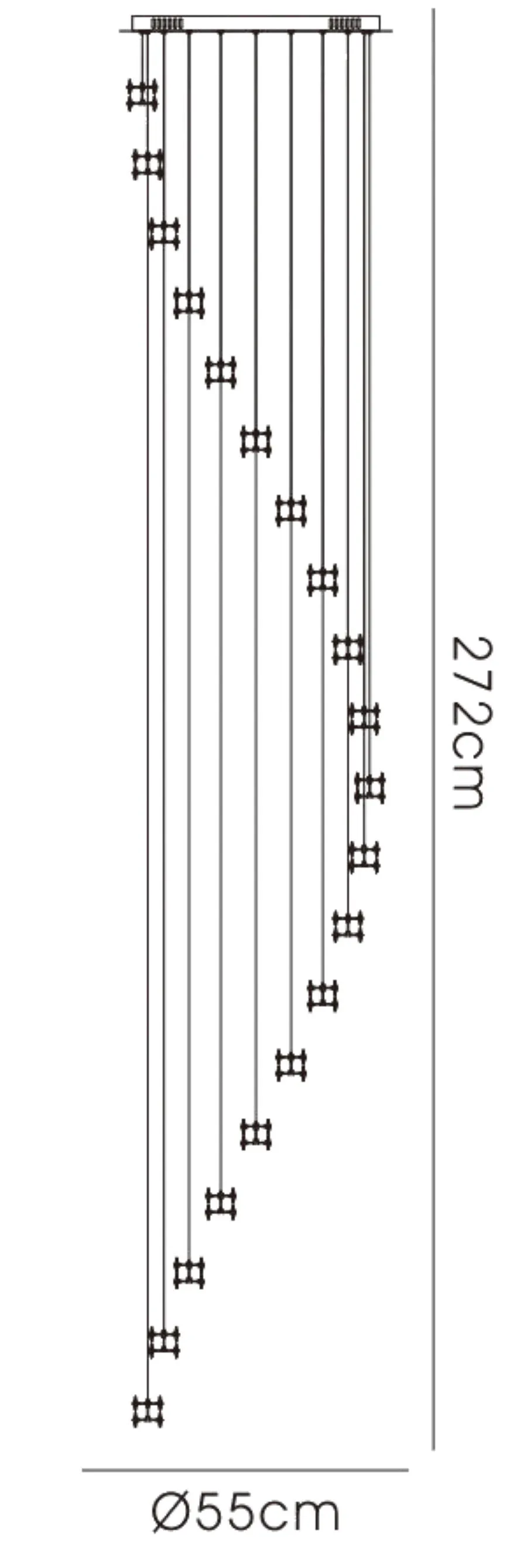 Nico Crystal Ceiling Lights Diyas Multiple Crystal Pendants